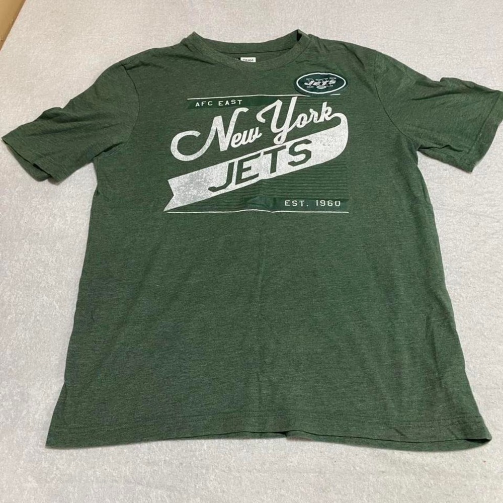 NFL men Large Green New York Jets logo cotton t-shirt. SKU365 #NFL